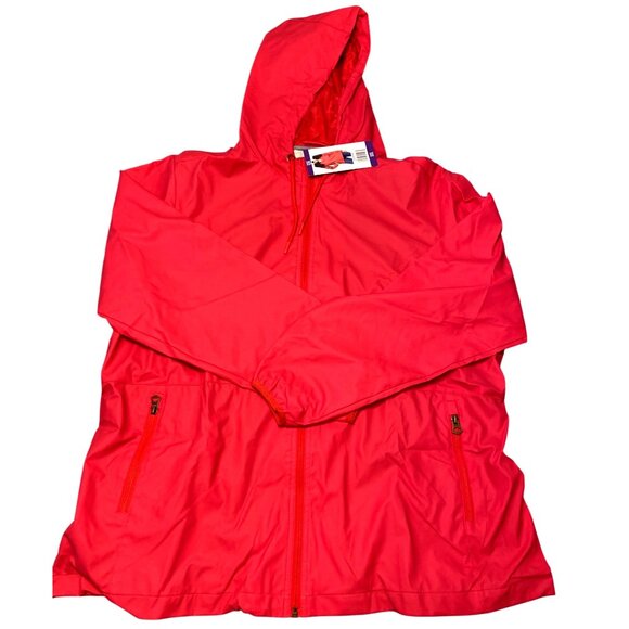 Weatherproof Red Hooded Windbreaker Jacket XXL Women’s Lightweight Water-Resista - Picture 1 of 5